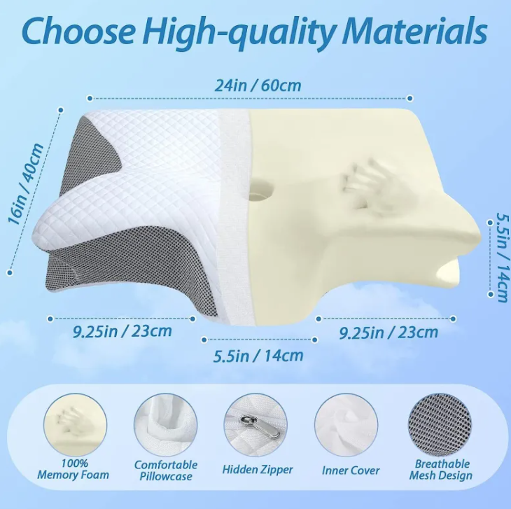 Almohada de Memoria para Sueño y Soporte Cervical